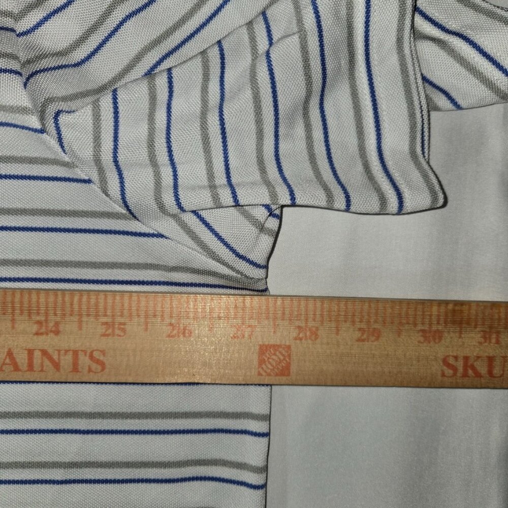 RLX Ralph Lauren Mens XXL The Players Golf Polo Shirt Striped White Blue Gray - Picture 8 of 9